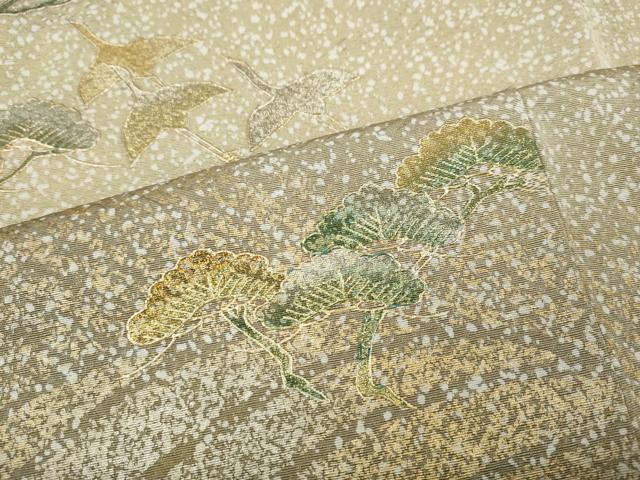 平和屋着物●訪問着　立波飛鶴松文　たたき染め　金銀彩　正絹　逸品　CABH9903ut