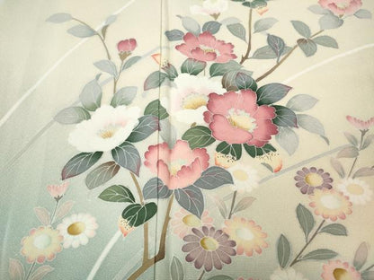 平和屋着物●訪問着　友禅　作家物　枝花文　暈し染め　正絹　逸品　CABH9905ut