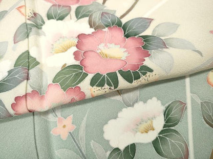 平和屋着物●訪問着　友禅　作家物　枝花文　暈し染め　正絹　逸品　CABH9905ut