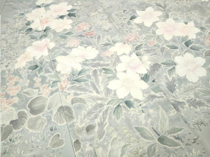 平和屋着物●訪問着　手描き　草花尽くし　正絹　逸品　CABH9909ut