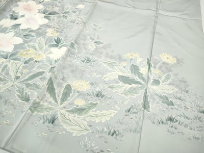 平和屋着物●訪問着　手描き　草花尽くし　正絹　逸品　CABH9909ut
