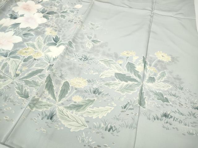 平和屋着物●訪問着　手描き　草花尽くし　正絹　逸品　CABH9909ut