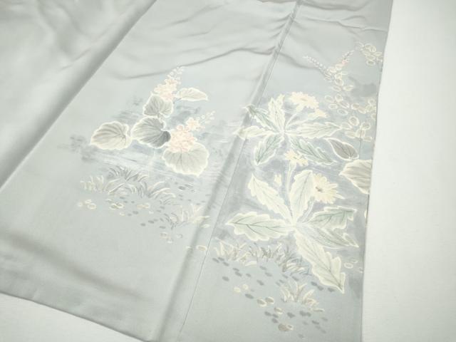平和屋着物●訪問着　手描き　草花尽くし　正絹　逸品　CABH9909ut