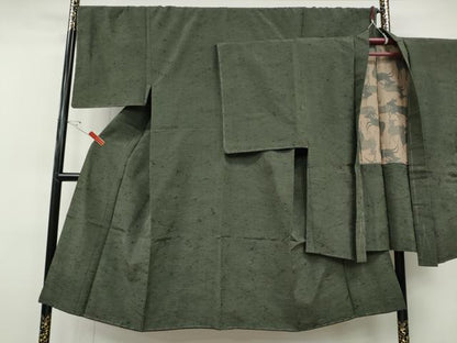 平和屋着物●男性　紬　アンサンブル　霞文　正絹　逸品　CABH9911ut