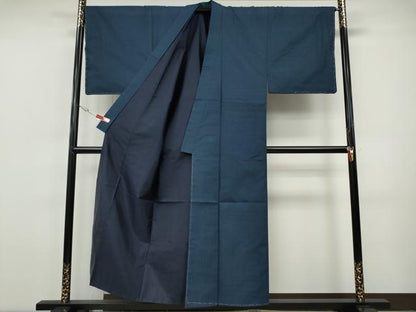 平和屋着物●男性　紬　アンサンブル　120亀甲　総詰め　正絹　逸品　CABH9915ut