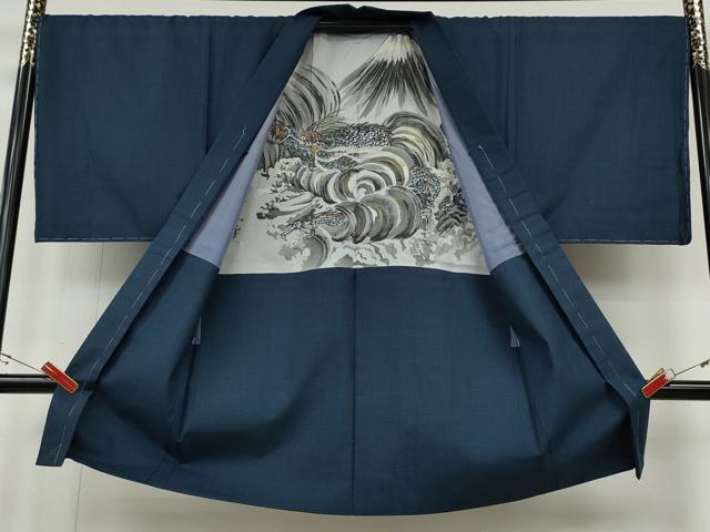 平和屋着物●男性　紬　アンサンブル　120亀甲　総詰め　正絹　逸品　CABH9915ut