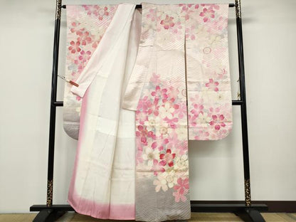 平和屋着物●豪華振袖　刺繍　舞花文　金彩　正絹　逸品　CABH9920ut