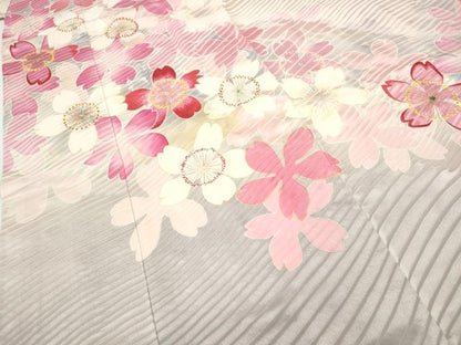 平和屋着物●豪華振袖　刺繍　舞花文　金彩　正絹　逸品　CABH9920ut
