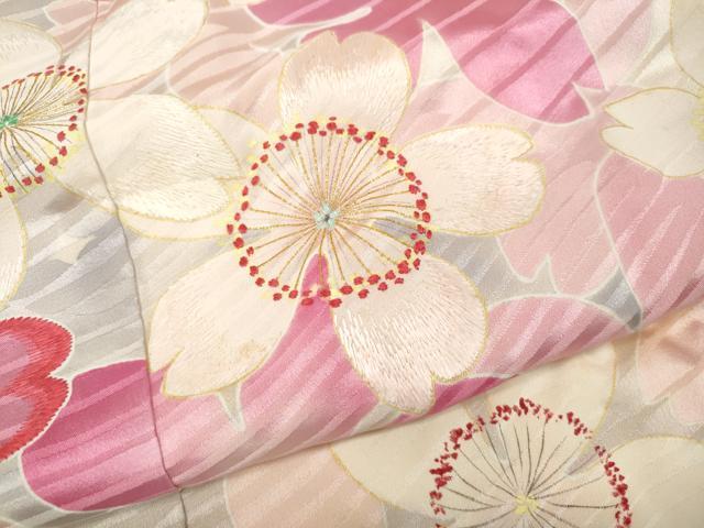 平和屋着物●豪華振袖　刺繍　舞花文　金彩　正絹　逸品　CABH9920ut