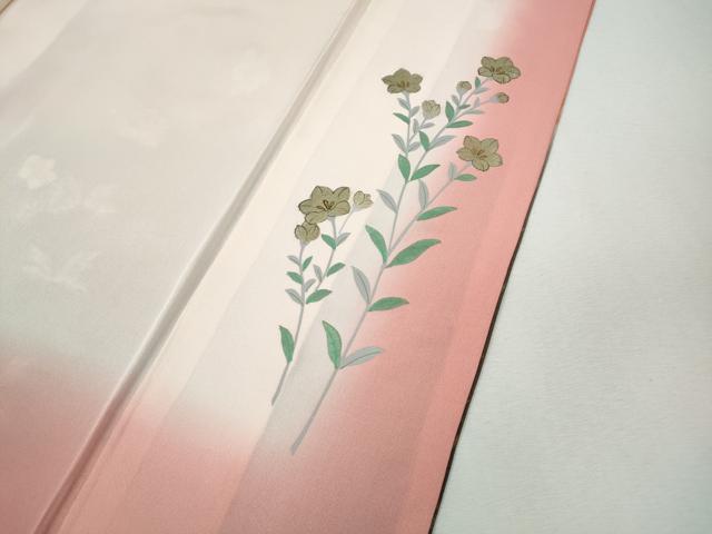 平和屋着物●英王室献上友禅作家　木下勝功　訪問着　刺繍　花籠文　暈し染め　金銀彩　正絹　逸品　CABH9923ut