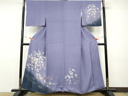平和屋着物●訪問着　流水枝花文　暈し染め　金彩　正絹　逸品　CABH9924ut