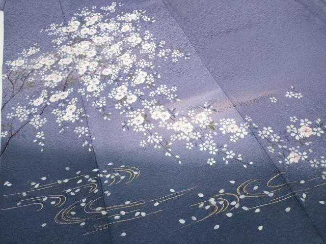 平和屋着物●訪問着　流水枝花文　暈し染め　金彩　正絹　逸品　CABH9924ut