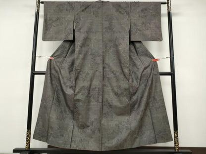 平和屋着物●本場大島紬　9マルキ　枝葉文　正絹　逸品　CABH9925ut
