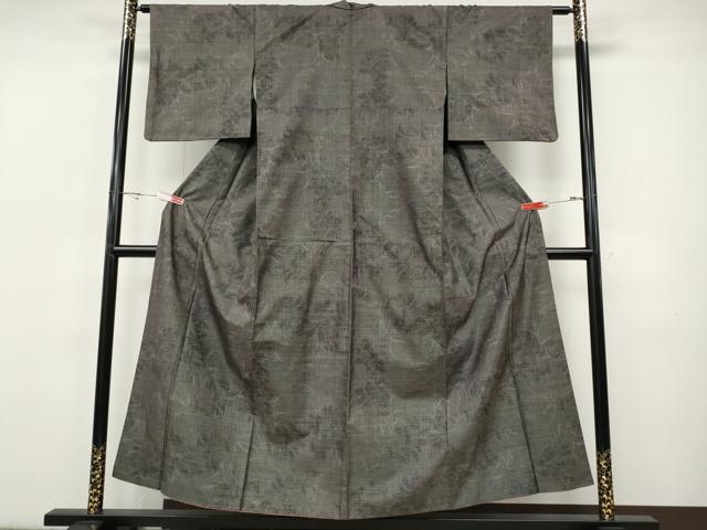 平和屋着物●本場大島紬　9マルキ　枝葉文　正絹　逸品　CABH9925ut