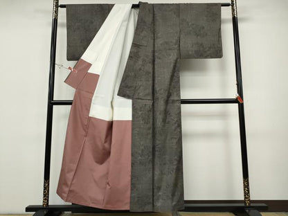 平和屋着物●本場大島紬　9マルキ　枝葉文　正絹　逸品　CABH9925ut