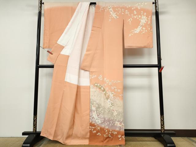 平和屋着物●訪問着　短冊草花文　暈し染め　金彩　正絹　逸品　CABH9930ut