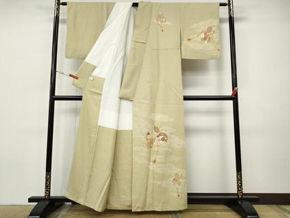 平和屋着物●訪問着　刺繍　立波瓢箪花文　金彩　正絹　逸品　CABH9931ut