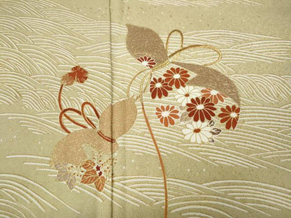 平和屋着物●訪問着　刺繍　立波瓢箪花文　金彩　正絹　逸品　CABH9931ut