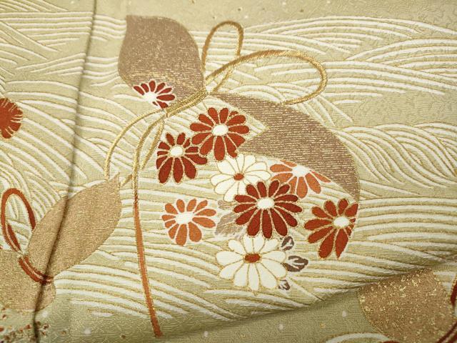 平和屋着物●訪問着　刺繍　立波瓢箪花文　金彩　正絹　逸品　CABH9931ut