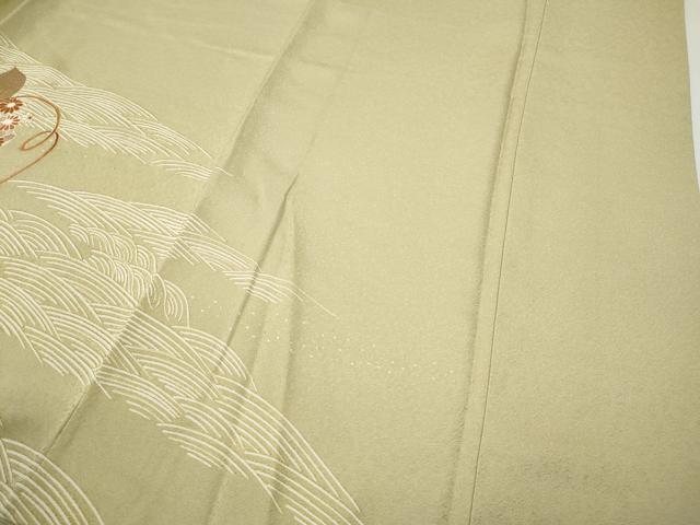 平和屋着物●訪問着　刺繍　立波瓢箪花文　金彩　正絹　逸品　CABH9931ut