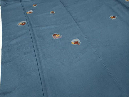 平和屋着物●訪問着　総刺繍　貝合せ花文　金糸　正絹　逸品　CABH9933ut