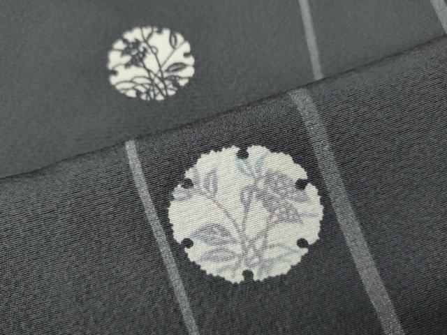 平和屋着物●上質な小紋　型染め　雪輪草花文　正絹　逸品　CABH9934ut