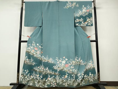 平和屋着物●訪問着　草花文　暈し染め　金彩　正絹　逸品　CABH9935ut