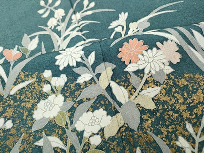 平和屋着物●訪問着　草花文　暈し染め　金彩　正絹　逸品　CABH9935ut