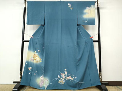 平和屋着物●訪問着　草花文　暈し染め　金彩　正絹　逸品　CABH9938ut