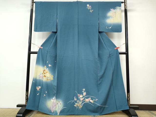 平和屋着物●訪問着　草花文　暈し染め　金彩　正絹　逸品　CABH9938ut