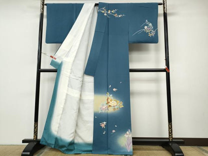 平和屋着物●訪問着　草花文　暈し染め　金彩　正絹　逸品　CABH9938ut