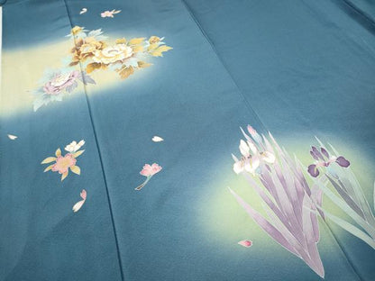 平和屋着物●訪問着　草花文　暈し染め　金彩　正絹　逸品　CABH9938ut