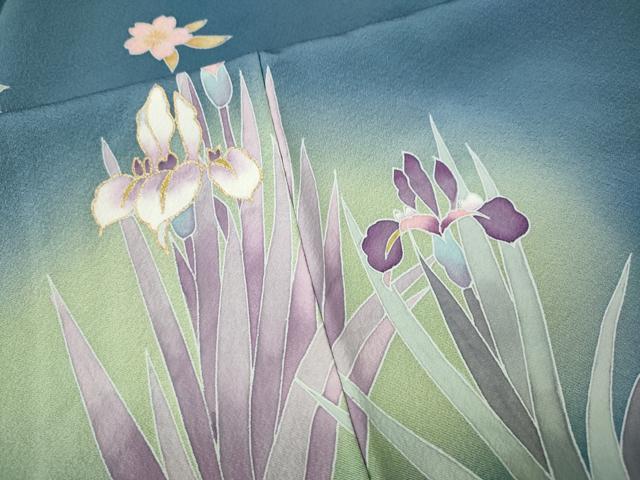 平和屋着物●訪問着　草花文　暈し染め　金彩　正絹　逸品　CABH9938ut