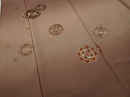 平和屋着物●中国三大刺繍　スワトウ刺繍　総刺繍　訪問着　正倉院花文　暈し染め　金糸　正絹　逸品　CABH9939ut