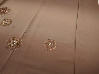 平和屋着物●中国三大刺繍　スワトウ刺繍　総刺繍　訪問着　正倉院花文　暈し染め　金糸　正絹　逸品　CABH9939ut