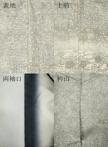 平和屋着物●訪問着　作家物　紬地　絞り　型染め　菊唐草吉祥文　正絹　逸品　CABH9945ut
