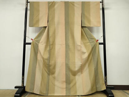 平和屋着物●ぜんまい紬　間道　正絹　逸品　CABH9948ut