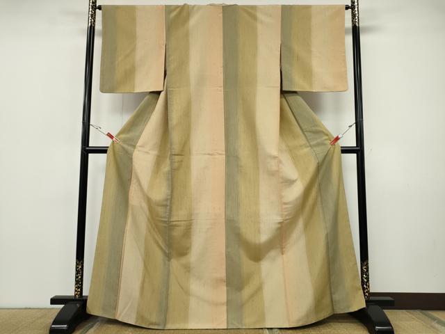 平和屋着物●ぜんまい紬　間道　正絹　逸品　CABH9948ut