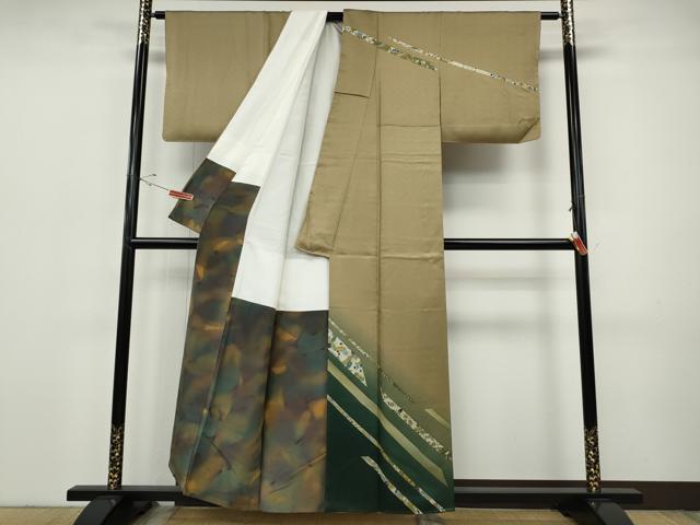 平和屋着物●染色作家　斉藤三才　訪問着　吉祥花文　暈し染め　正絹　逸品　CABH9949ut
