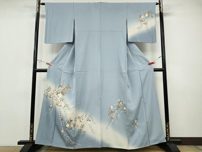 平和屋着物●中国三大刺繍　スワトウ刺繍　訪問着　螺鈿　雪輪花文　暈し染め　金彩　正絹　逸品　CABH9951ut