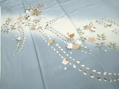 平和屋着物●中国三大刺繍　スワトウ刺繍　訪問着　螺鈿　雪輪花文　暈し染め　金彩　正絹　逸品　CABH9951ut
