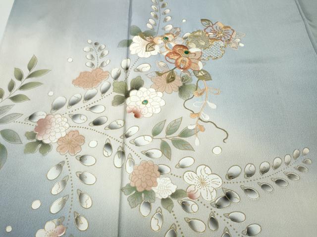 平和屋着物●中国三大刺繍　スワトウ刺繍　訪問着　螺鈿　雪輪花文　暈し染め　金彩　正絹　逸品　CABH9951ut