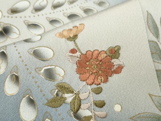 平和屋着物●中国三大刺繍　スワトウ刺繍　訪問着　螺鈿　雪輪花文　暈し染め　金彩　正絹　逸品　CABH9951ut