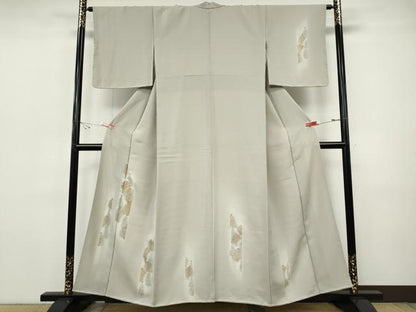 平和屋着物●訪問着　駒刺繍　松葉文　暈し染め　金彩　正絹　逸品　未使用　CABH9954ut