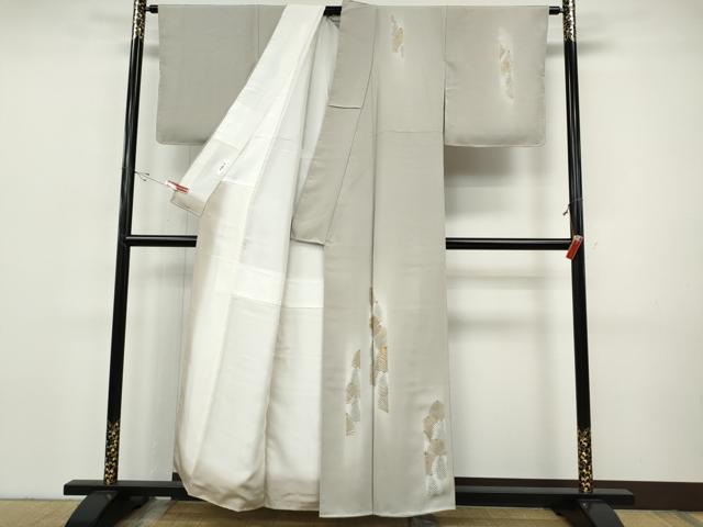 平和屋着物●訪問着　駒刺繍　松葉文　暈し染め　金彩　正絹　逸品　未使用　CABH9954ut