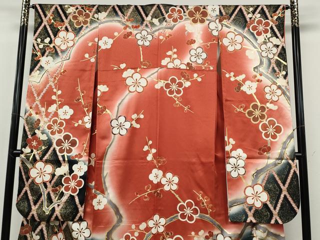 平和屋着物●豪華振袖　駒刺繍　枝梅文　暈し染め　金彩　やまと誂製　正絹　逸品　CABH9958ut
