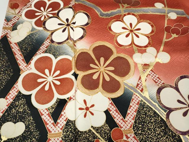 平和屋着物●豪華振袖　駒刺繍　枝梅文　暈し染め　金彩　やまと誂製　正絹　逸品　CABH9958ut