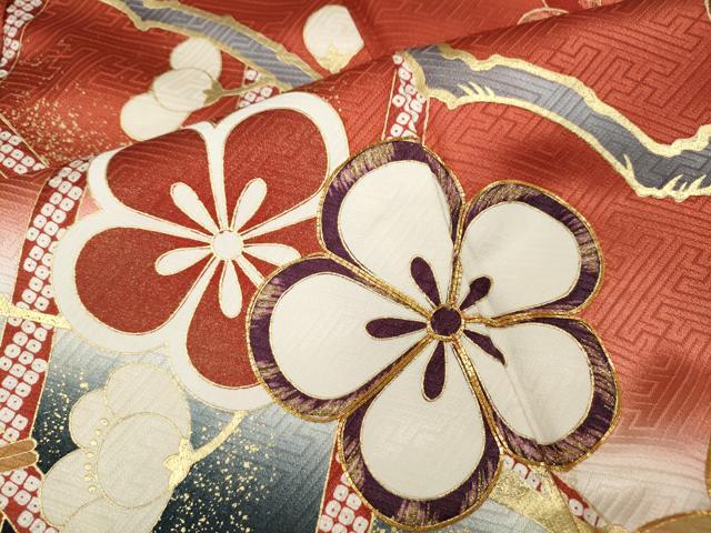 平和屋着物●豪華振袖　駒刺繍　枝梅文　暈し染め　金彩　やまと誂製　正絹　逸品　CABH9958ut