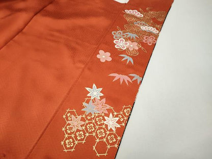 平和屋着物●豪華振袖　駒刺繍　枝梅文　暈し染め　金彩　やまと誂製　正絹　逸品　CABH9958ut