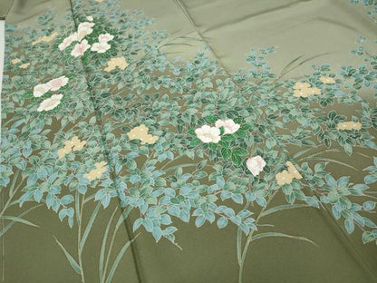 平和屋着物●訪問着　草花文　金彩　正絹　逸品　未使用　CABH9959ut